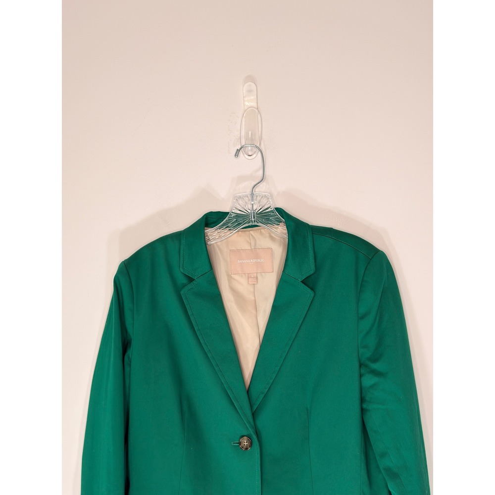 Banana Republic Green Blazer Women's Basic Office Work Career Business Size 8 - Picture 3 of 13